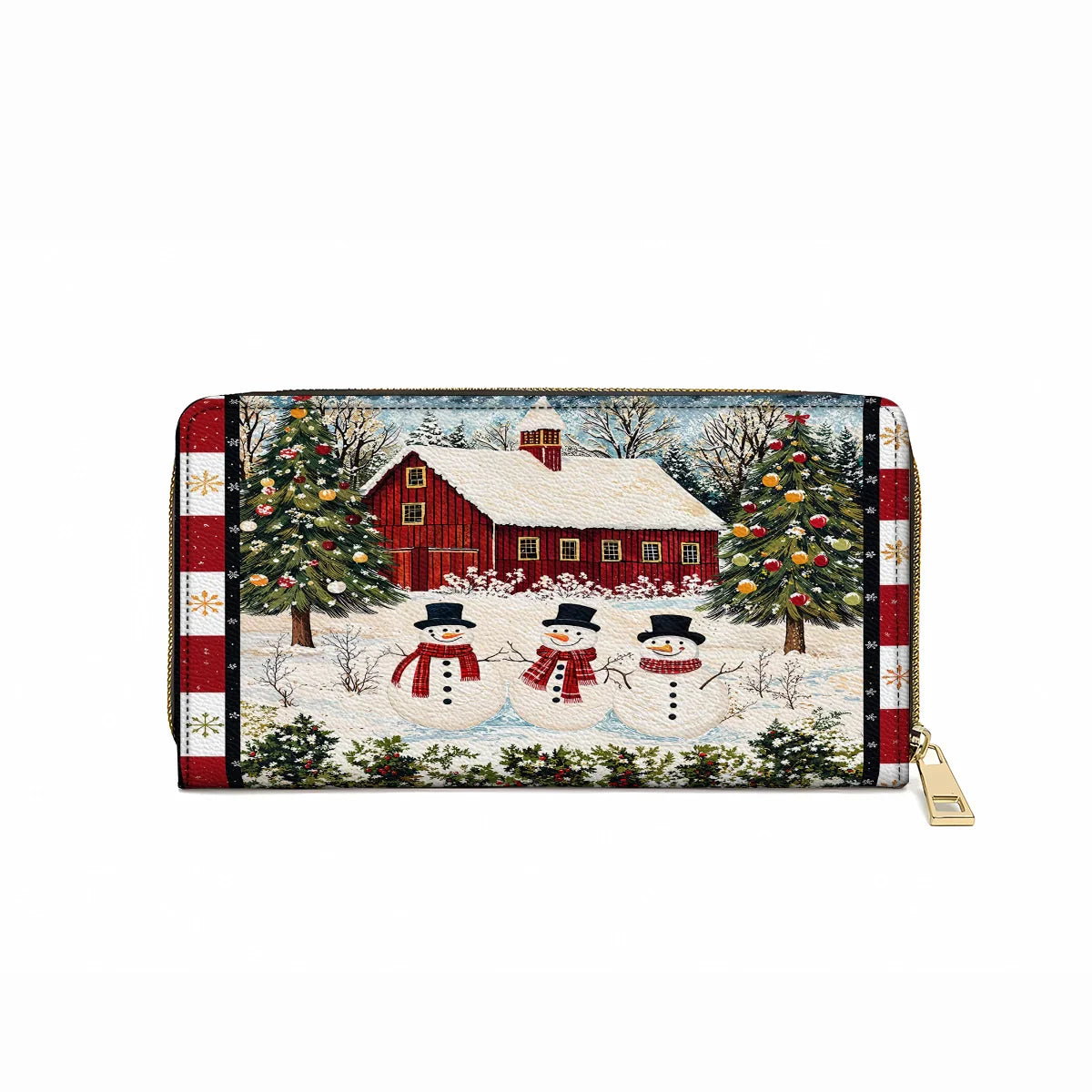  Leather Clutch Purse With Wristlet Strap Handle Country Christmas Charm
