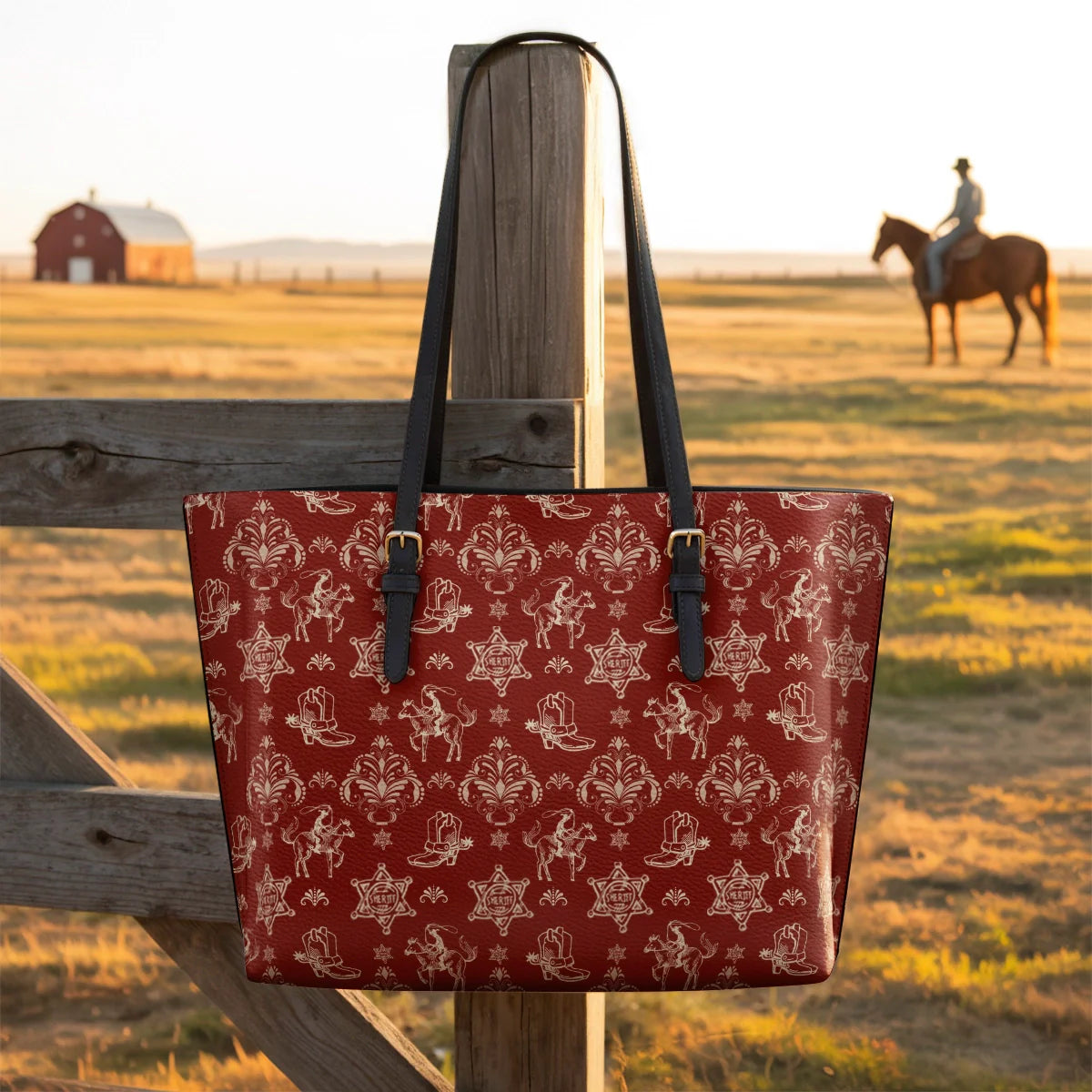  Rodeo Rouge Leather Tote Bag
