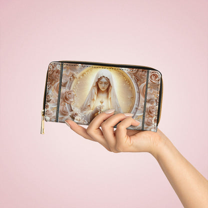  Leather Clutch Purse With Wristlet Strap Handle Rose Of The Divine