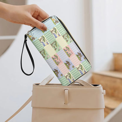  Leather Clutch Purse With Wristlet Strap Handle Winnie the Pooh Patchwork Dreams