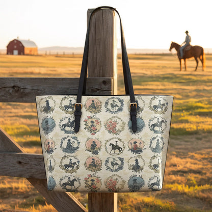  Echoes of Courtship Leather Tote Bag