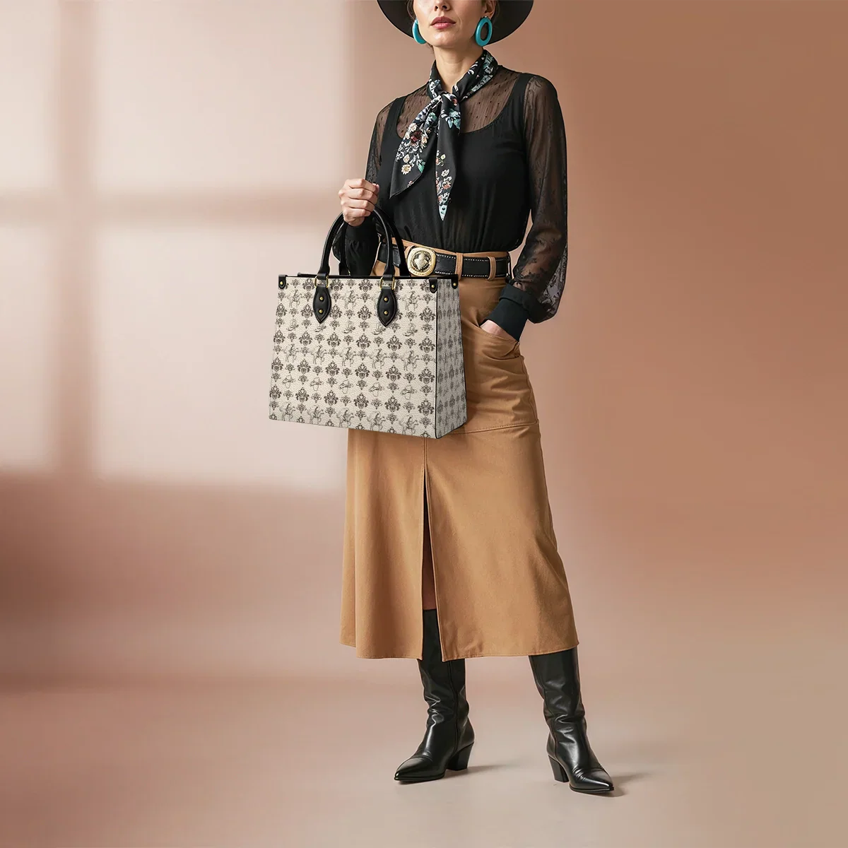  Cowboy Toile Leather Bag