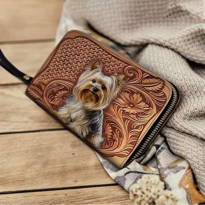  Leather Clutch Purse With Wristlet Strap Handle Yorkshire Elegance