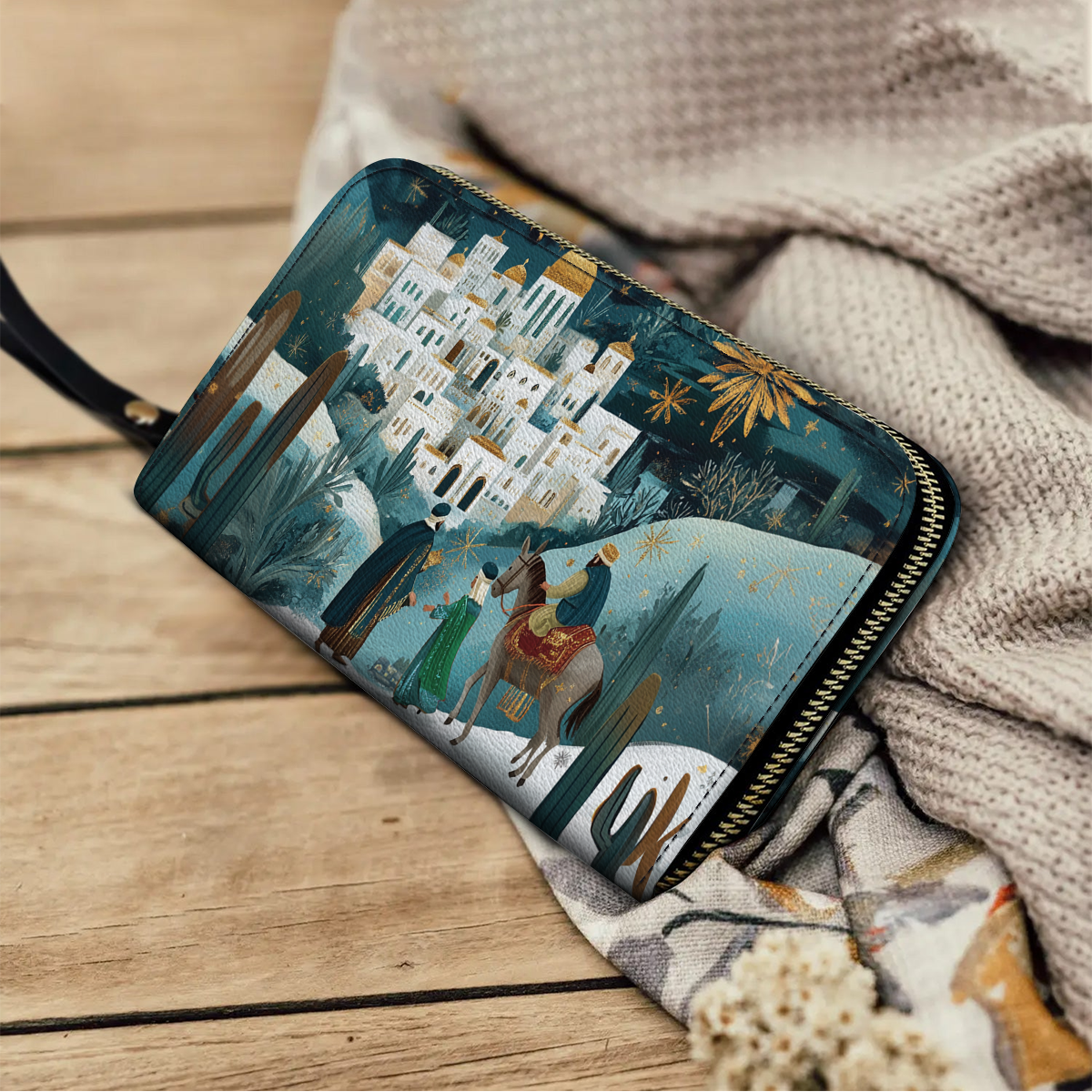 Leather Clutch Purse With Wristlet Strap Handle Journey of the Wise