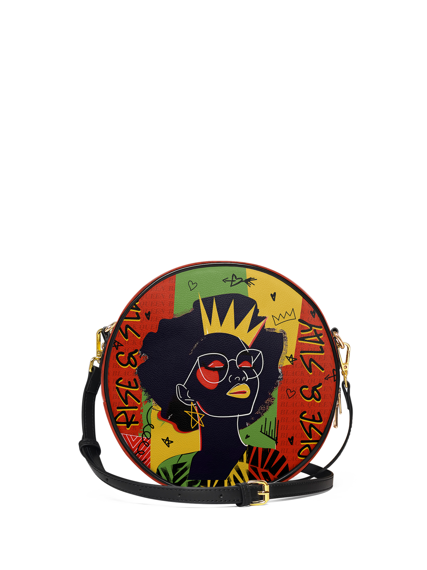 "Aina" Flame Red Circle Crossbody Bag