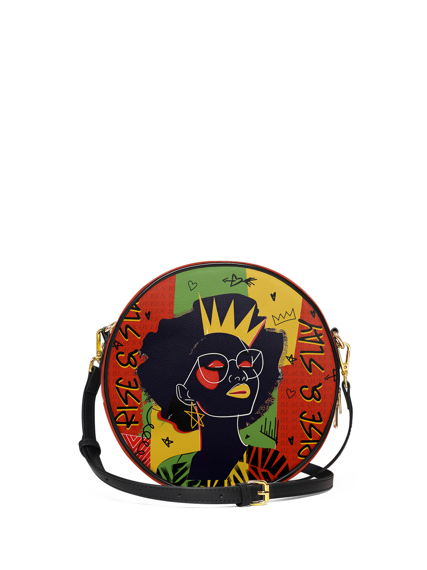 "Aina" Flame Red Circle Crossbody Bag