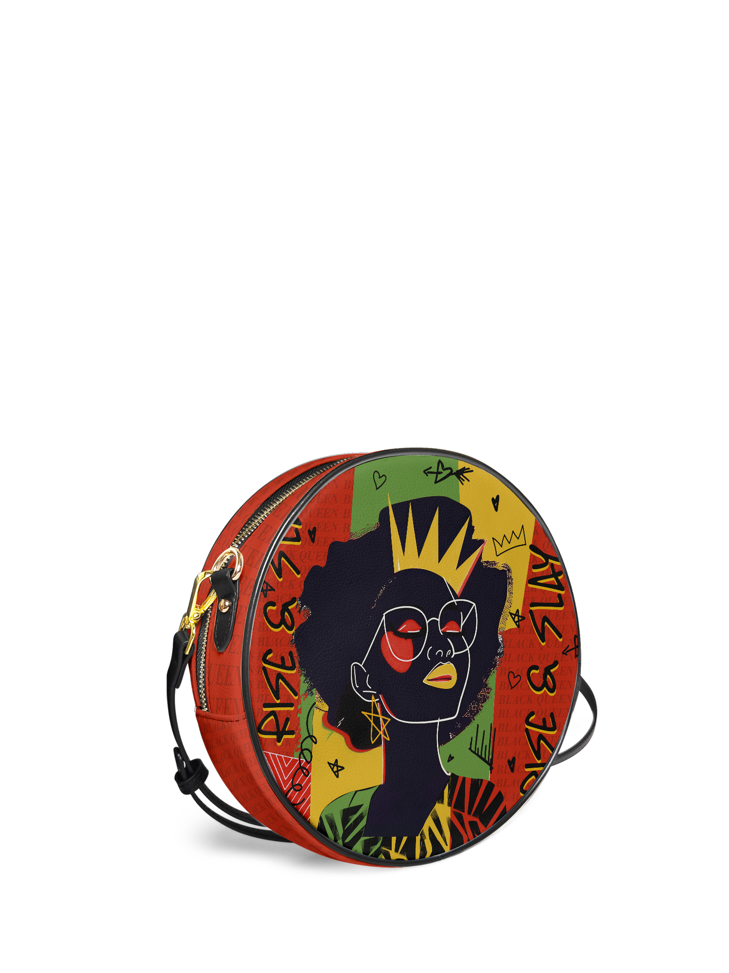 "Aina" Flame Red Circle Crossbody Bag