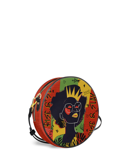 "Aina" Flame Red Circle Crossbody Bag