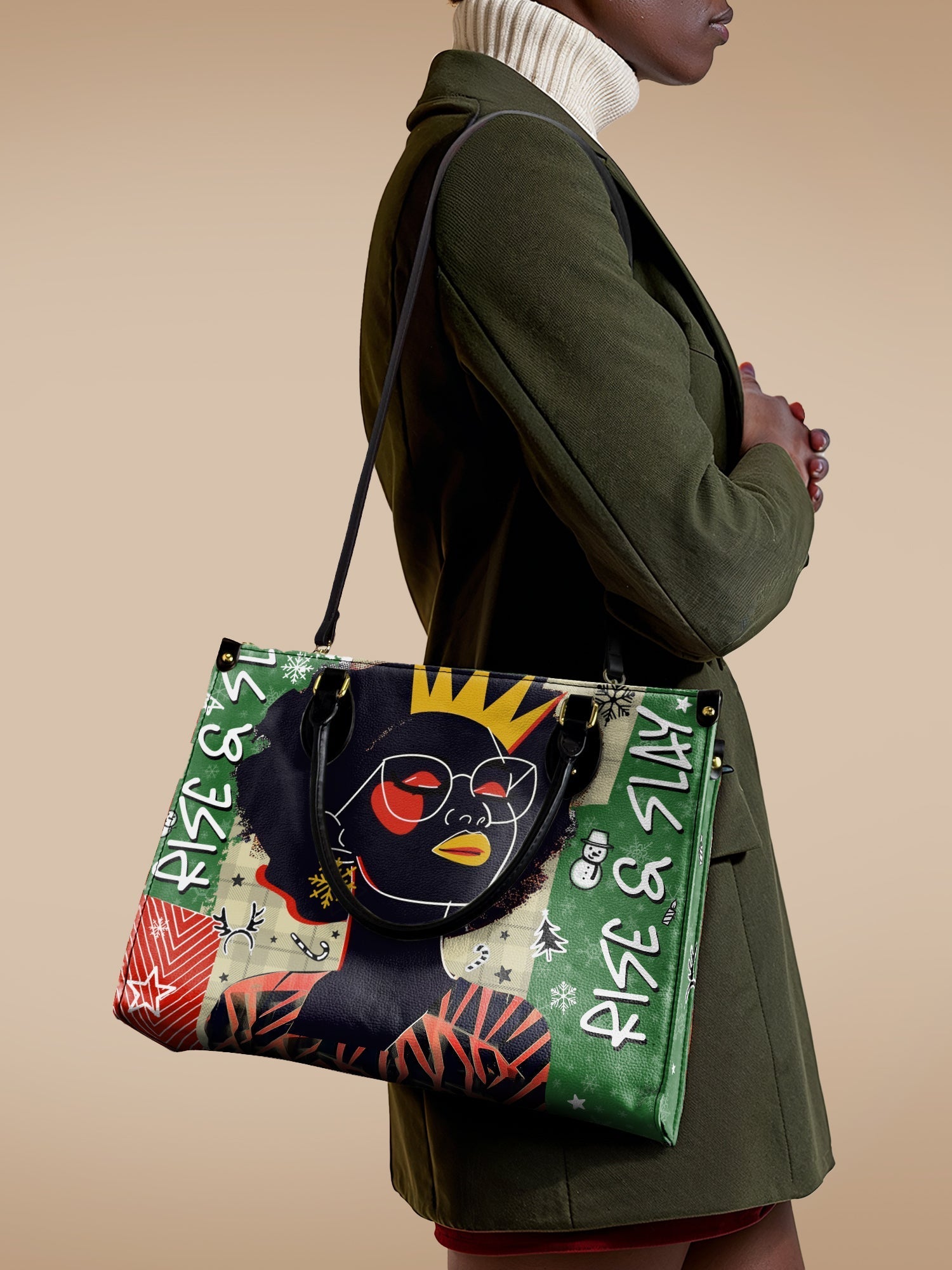 "Aina" Lime Pop Xmas Leather Handbag Deal