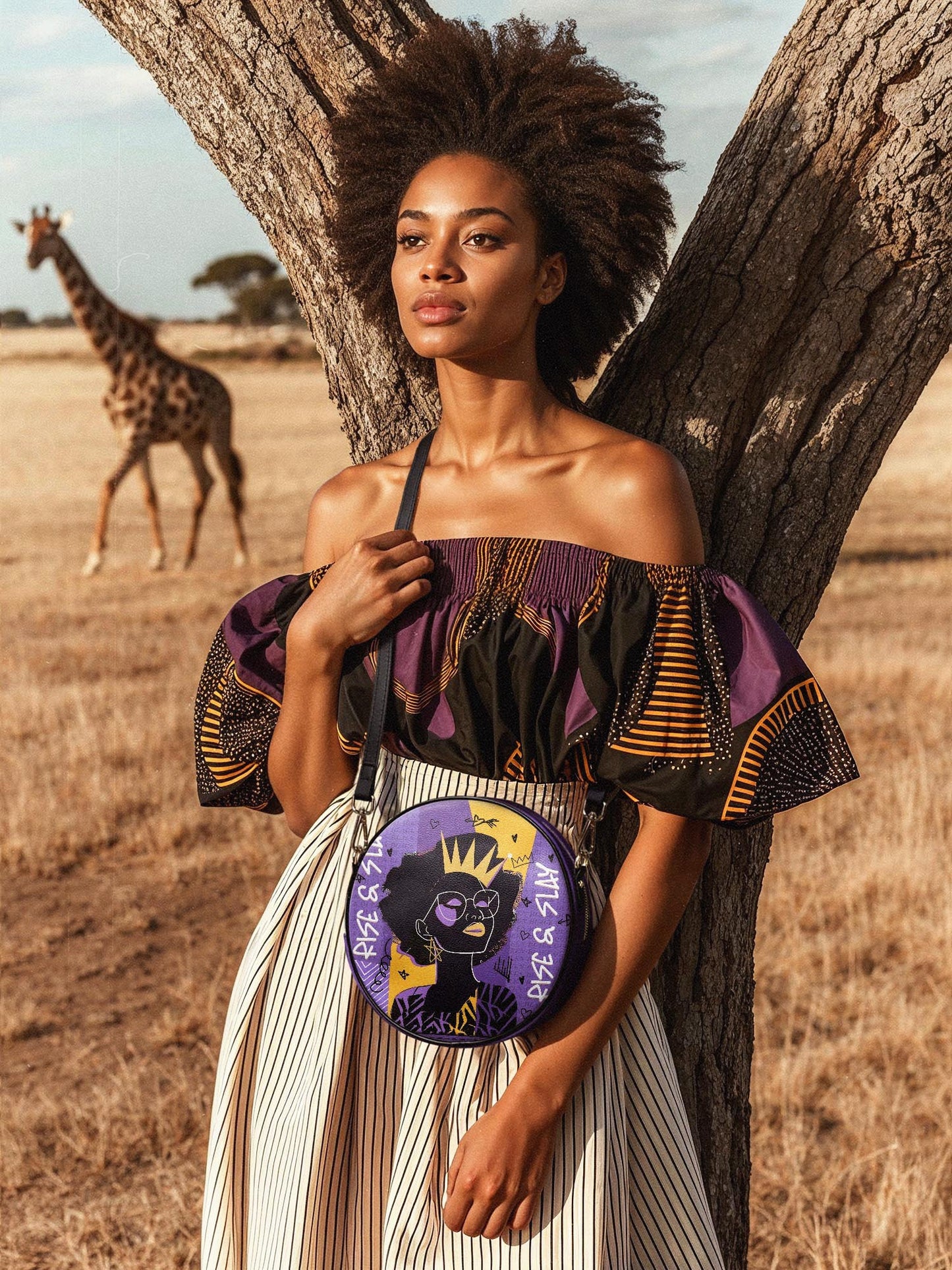 "Aina" Grape Soda Circle Crossbody Bag