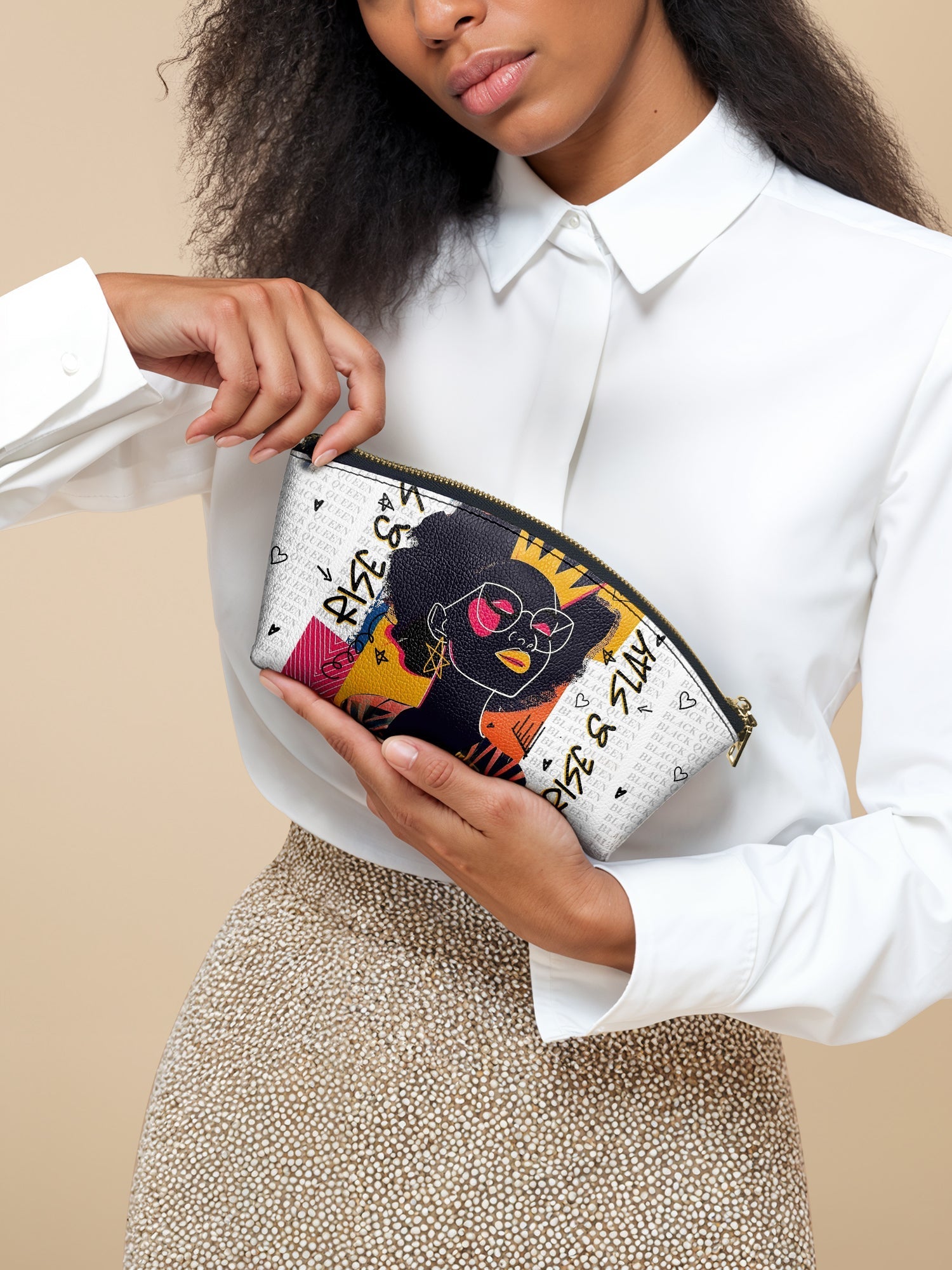 "Aina" Coconut White Eclipse Makeup Bag