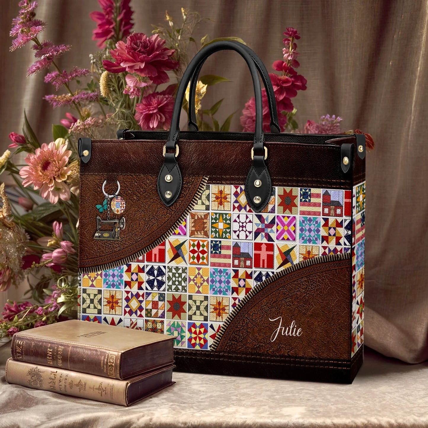  Leather Bag Personalize Quilt Blocks