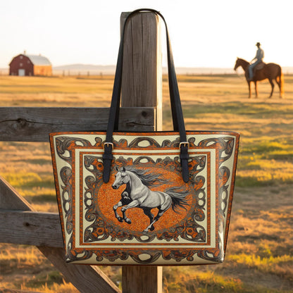  Amber Gallop Leather Tote Bag