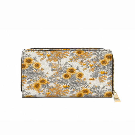  Leather Clutch Purse With Wristlet Strap Handle Georgia Sunshine Sunflower