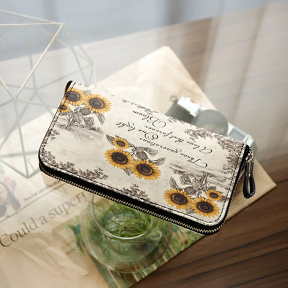  Leather Clutch Purse With Wristlet Strap Handle Generations of Sunshine
