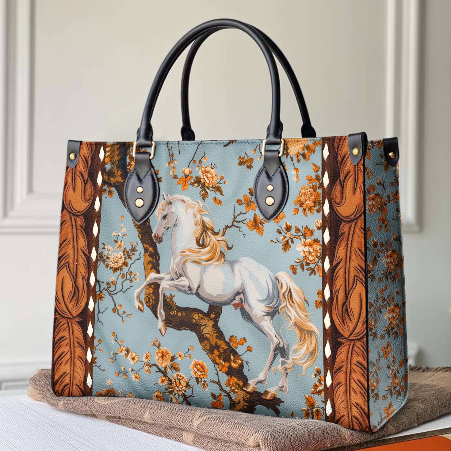  Leather Bag Equestrian Blossom
