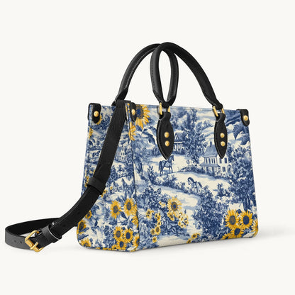  Toile Sunflower Prairie Leather Bag