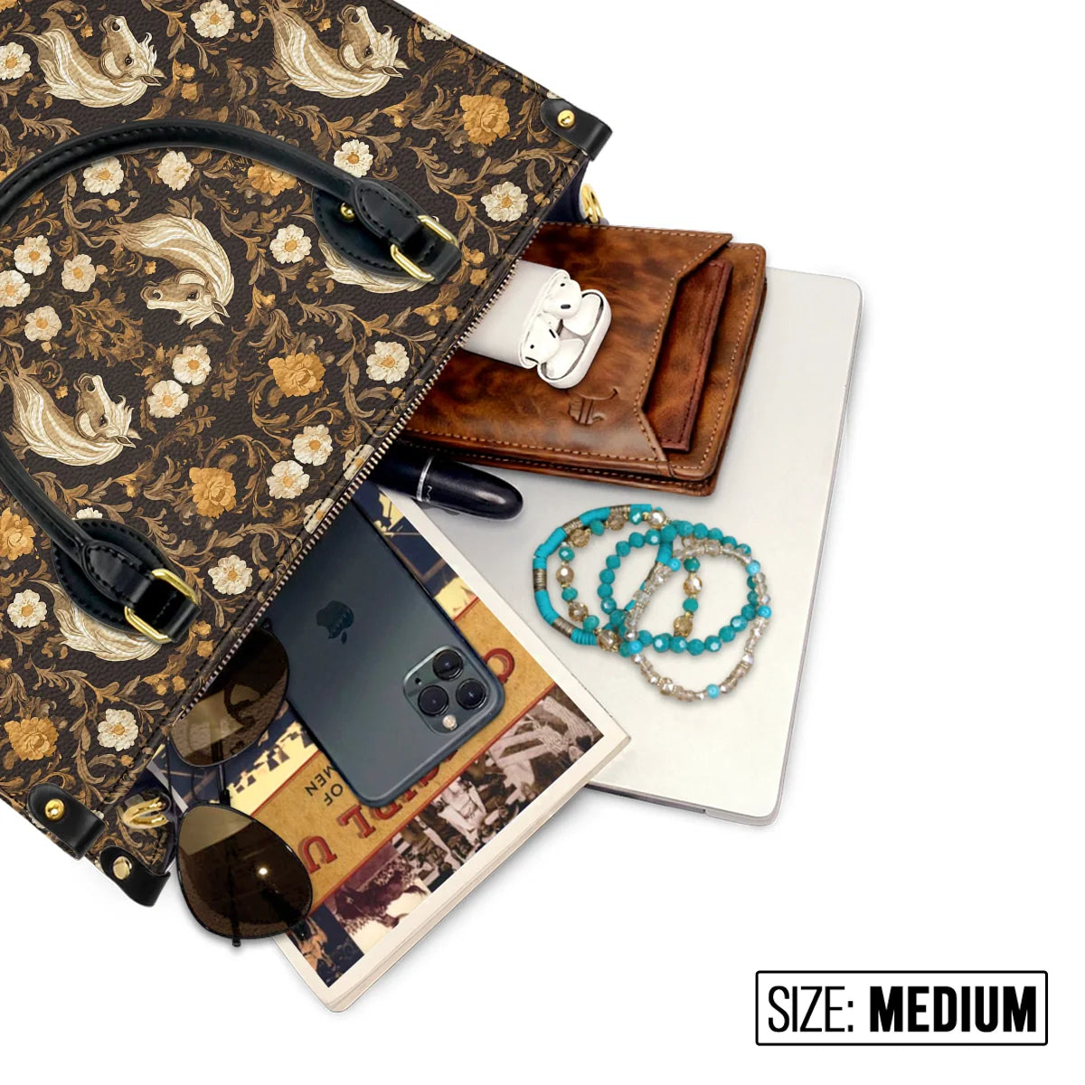  Golden Mane Bloom Leather Bag