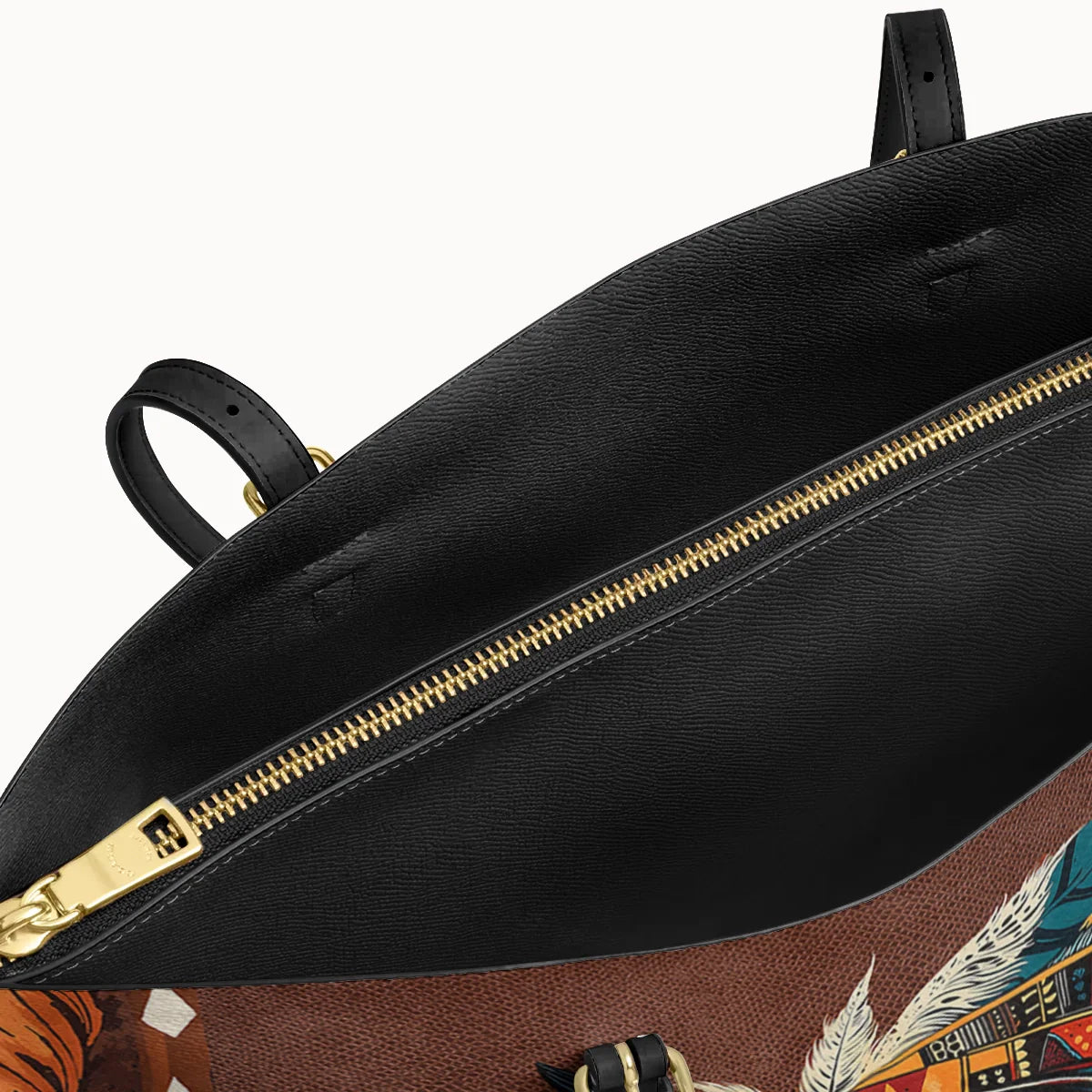  Tribal Horse Majesty Leather Tote Bag