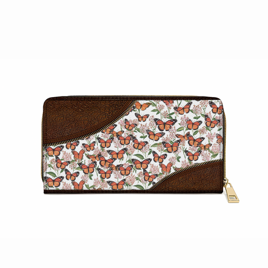  Leather Clutch Purse With Wristlet Strap Handle Monarch Elegance