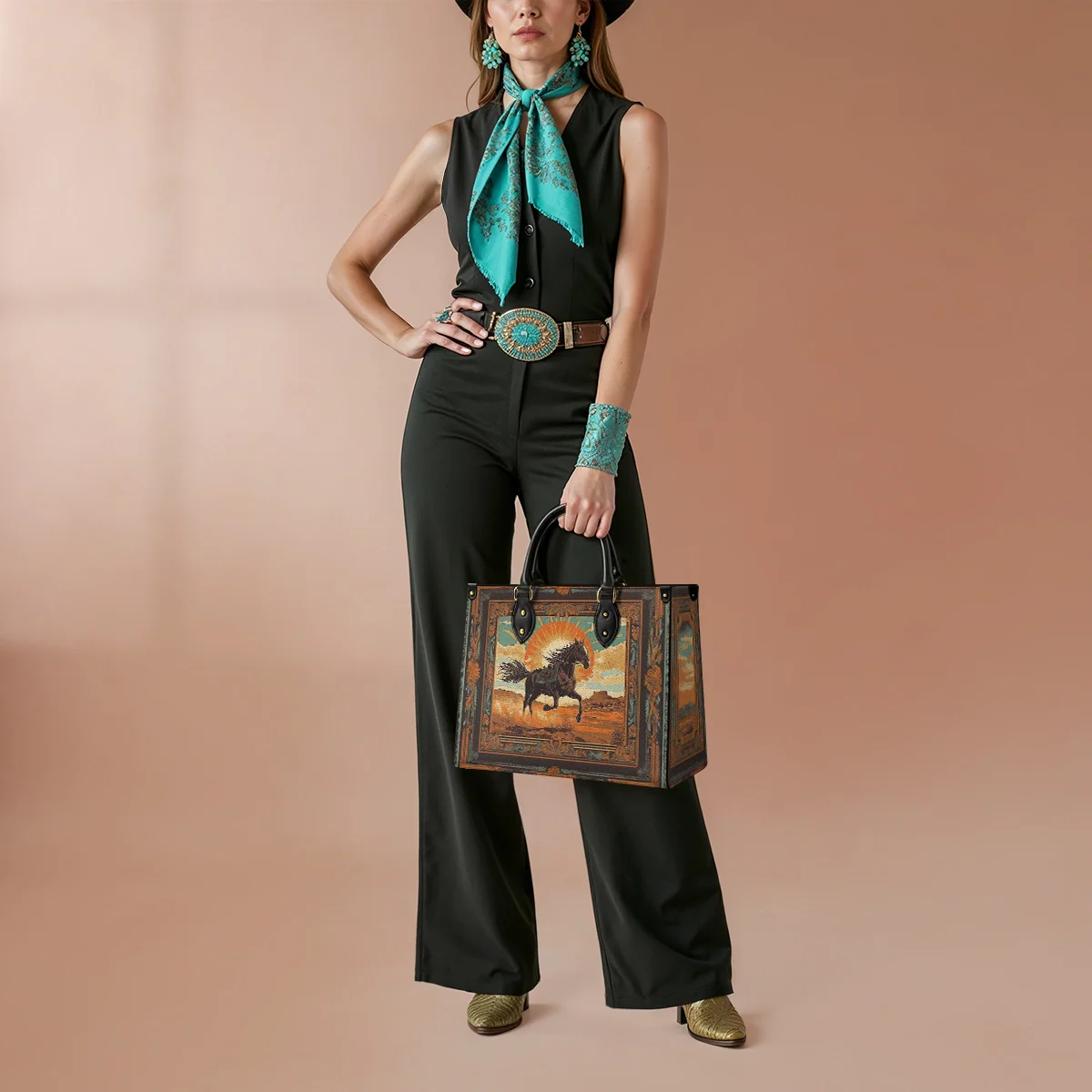  Desert Storm Horse Leather Bag
