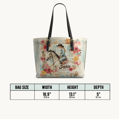  Personalized Wild Grace Leather Tote Bag