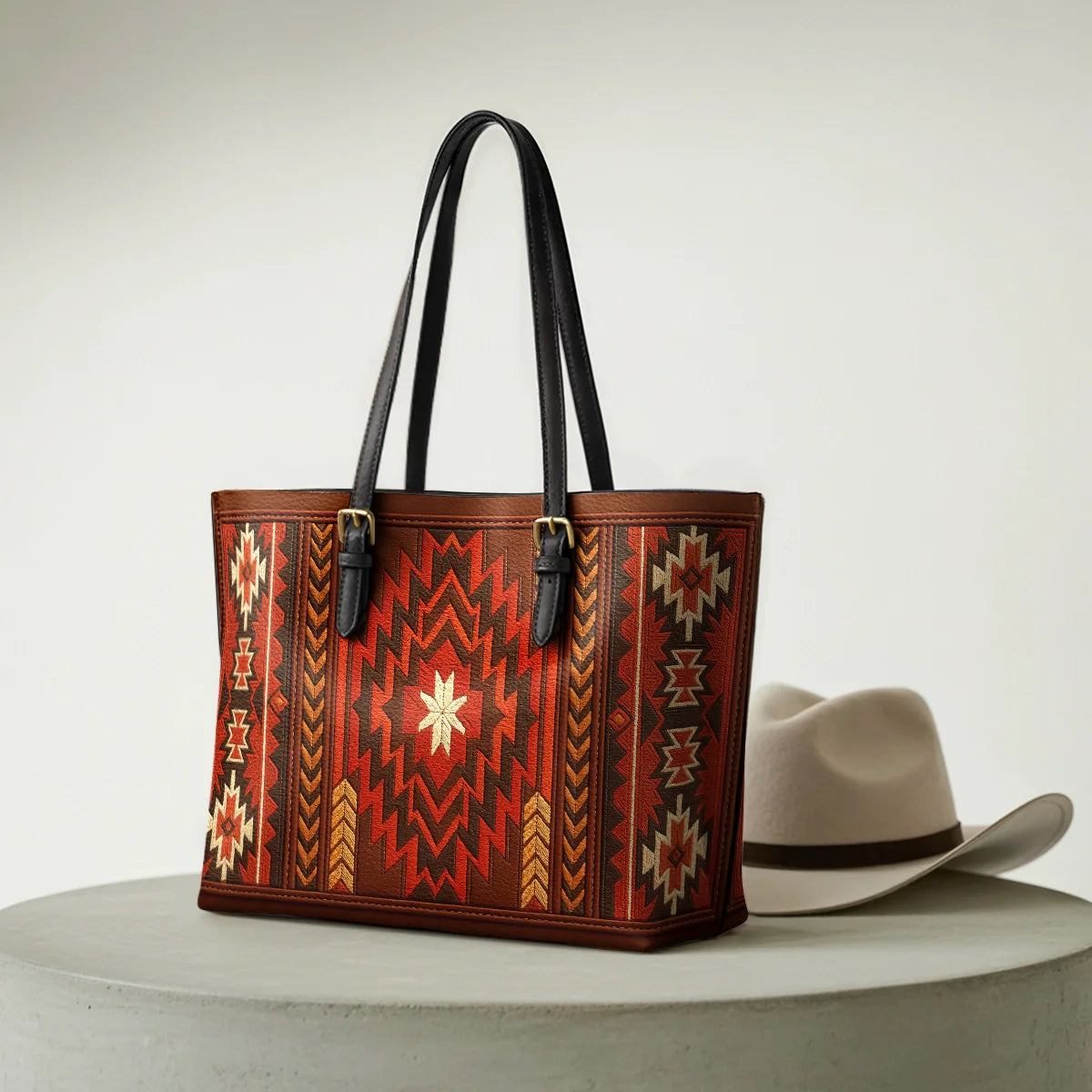  Blazing Star Leather Tote Bag
