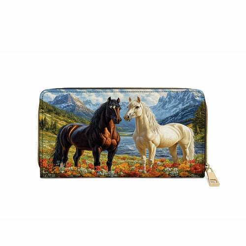  Leather Clutch Purse With Wristlet Strap Handle Majestic Meadow Bond
