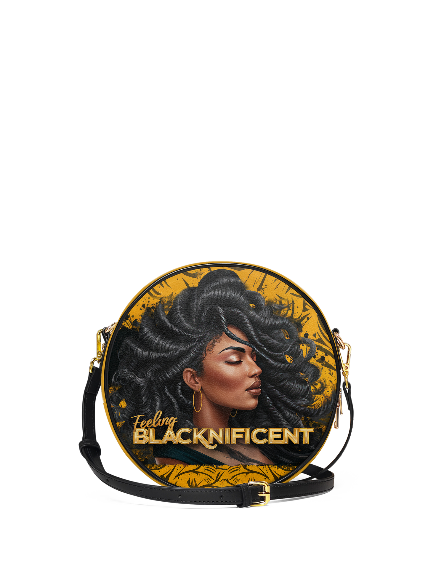 "Blacknificent" Circle Crossbody Bag