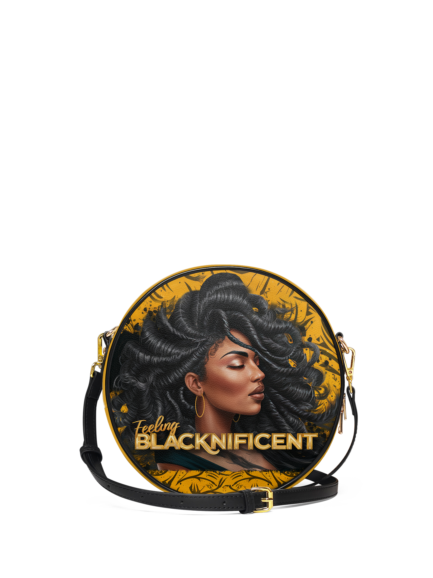 "Blacknificent" Circle Crossbody Bag