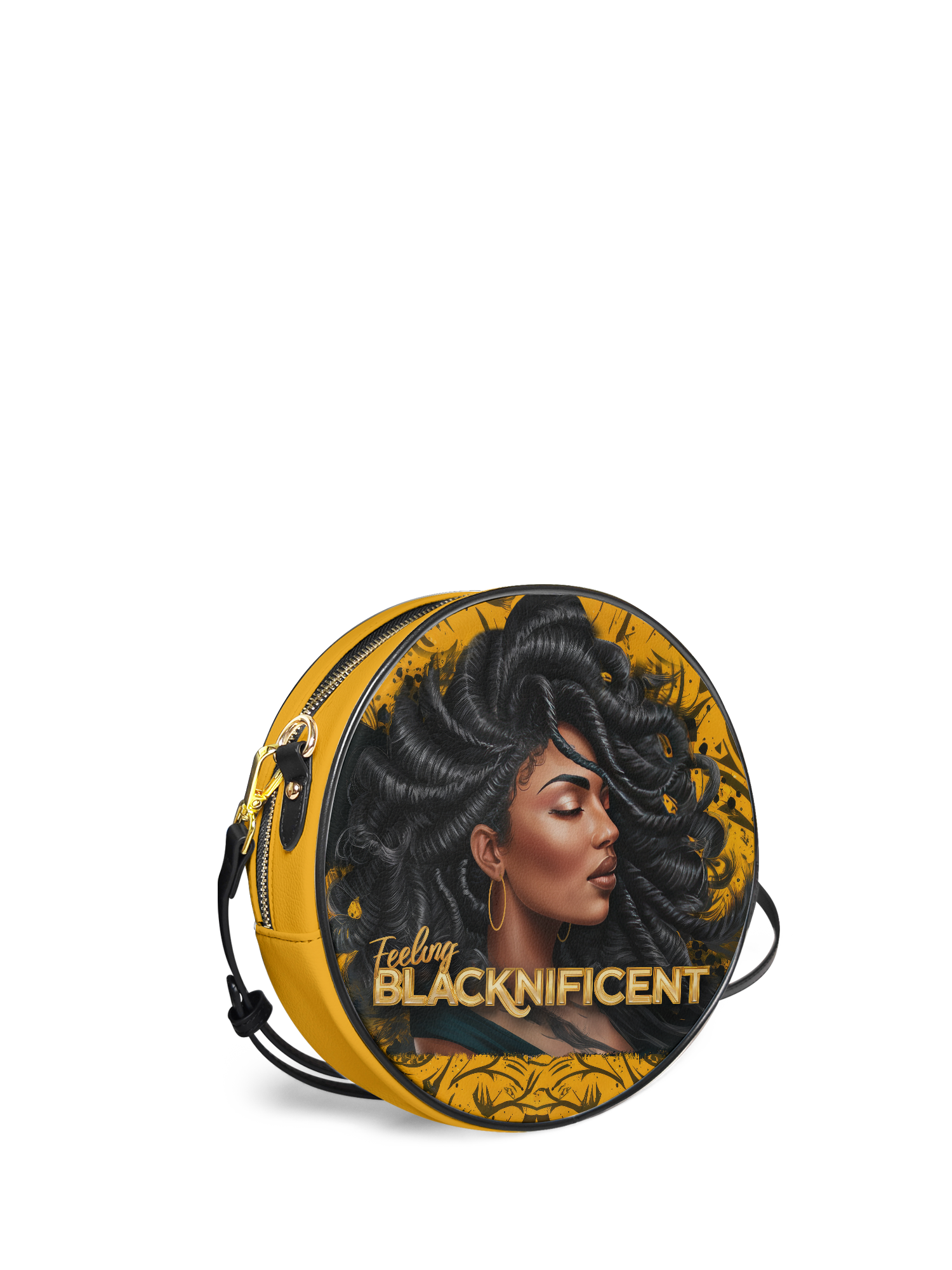 "Blacknificent" Circle Crossbody Bag
