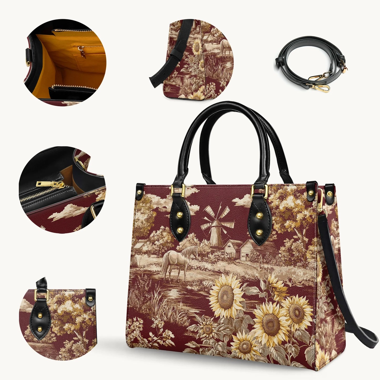  Rustic Bloom Leather Bag