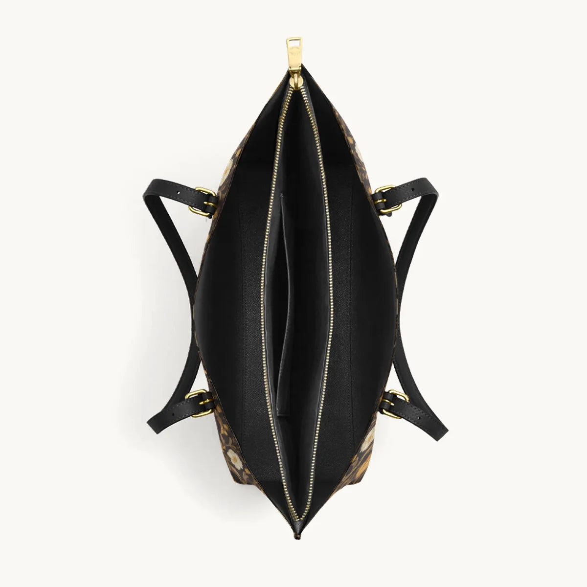 Golden Mane Bloom Leather Tote Bag