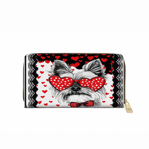  Leather Clutch Purse With Wristlet Strap Handle Yorkshire Love Paws