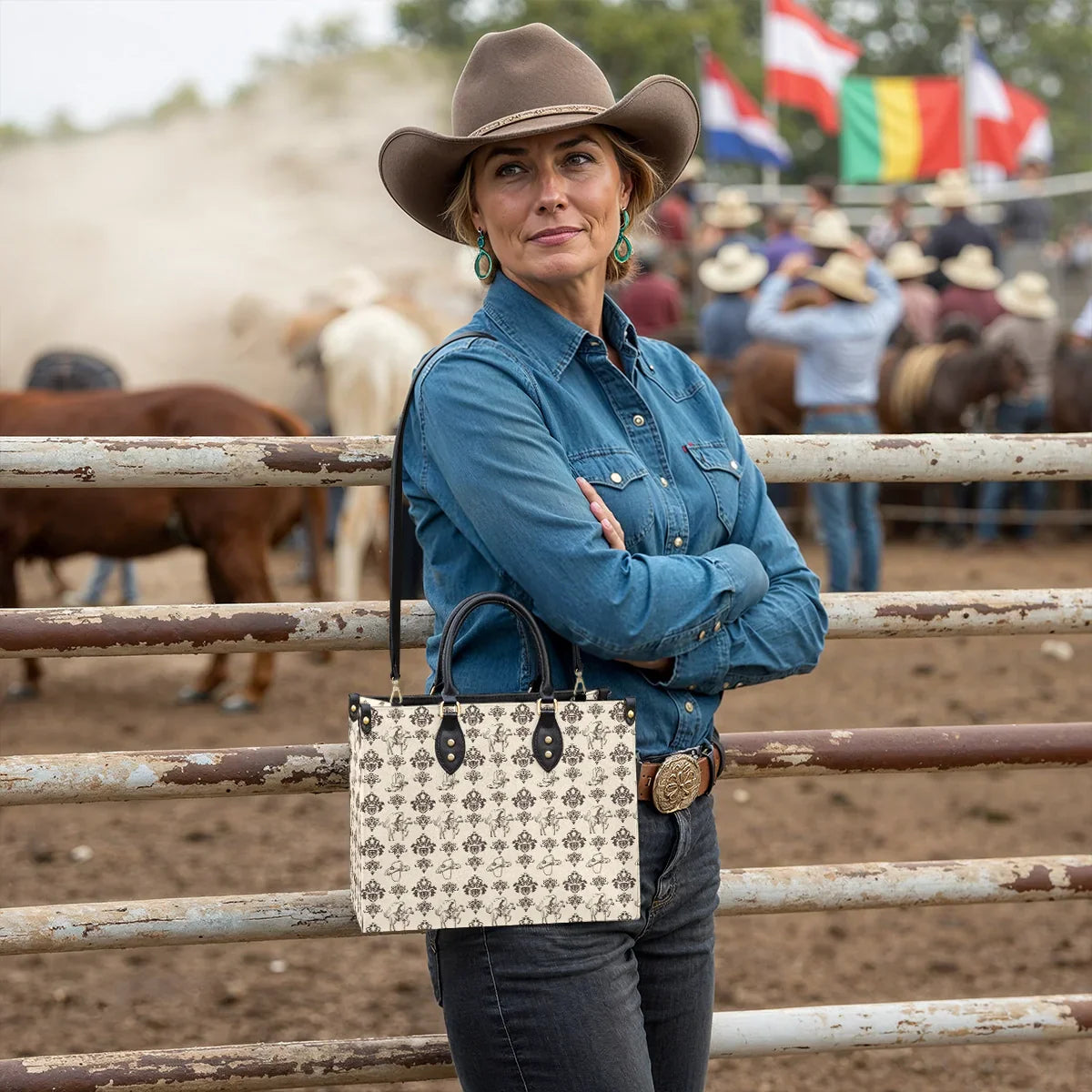  Cowboy Toile Leather Bag
