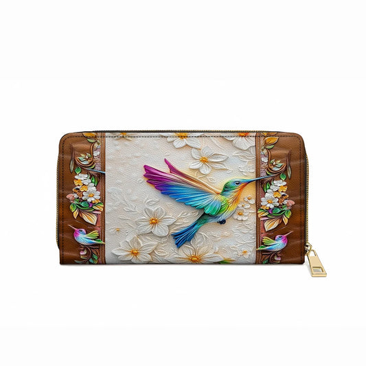  Leather Clutch Purse With Wristlet Strap Handle Fluttering Blooms