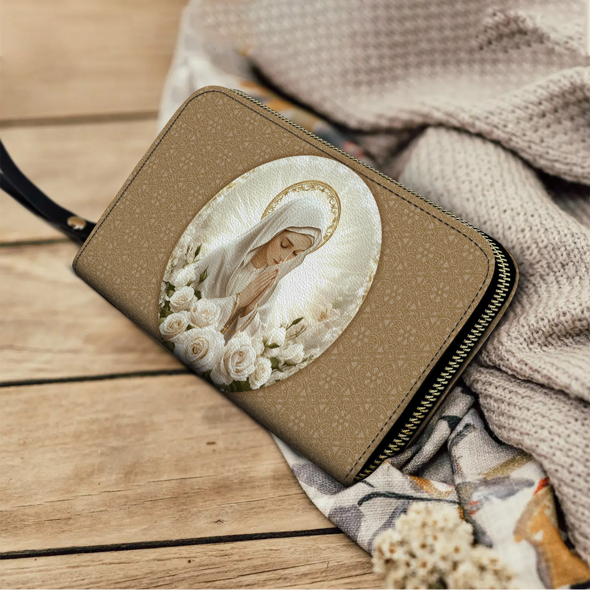  Leather Clutch Purse With Wristlet Strap Handle Heavenly Grace
