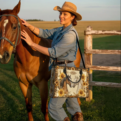  Personalized Golden Horse Harmony Leather Bag