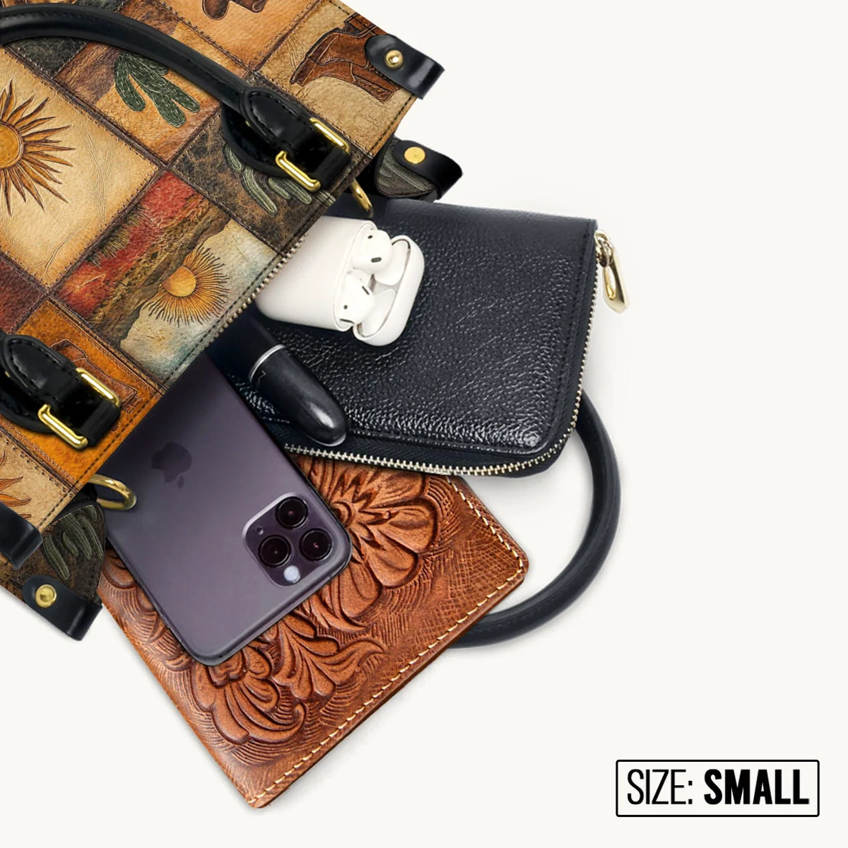  Western Mosaic Leather Bag