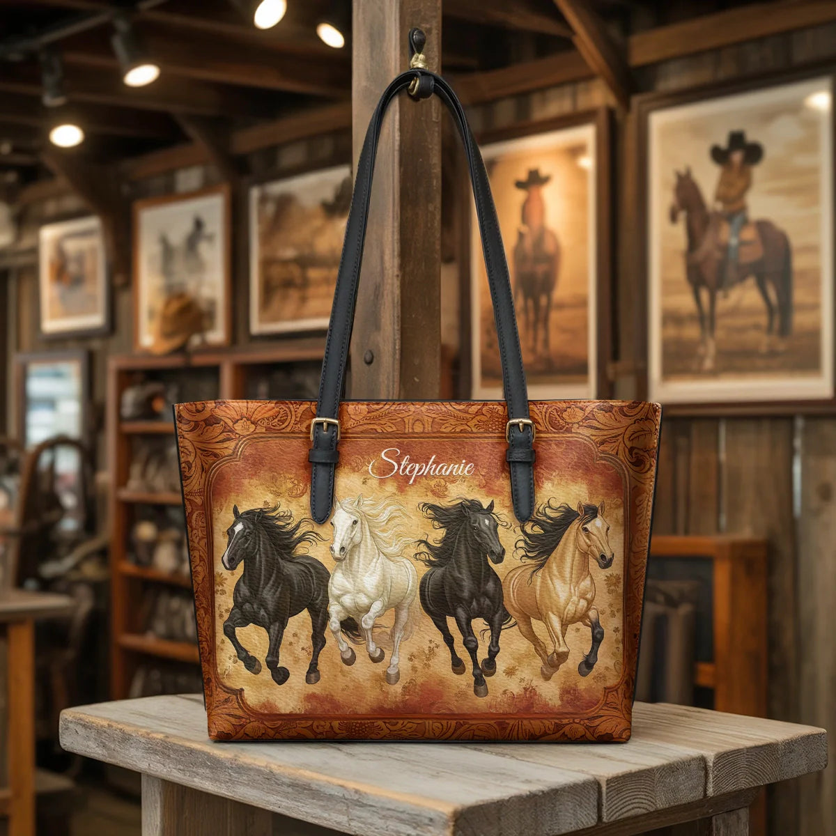  Galloping Horse Legacy Leather Tote Bag