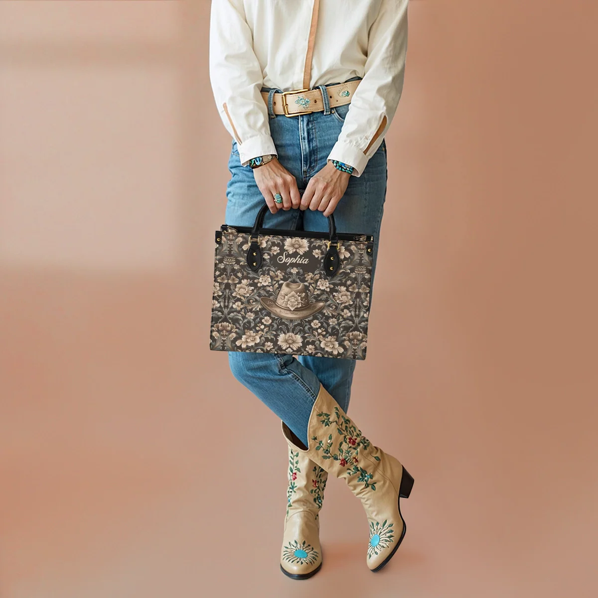  Personalized Cowgirl Grace Leather Bag