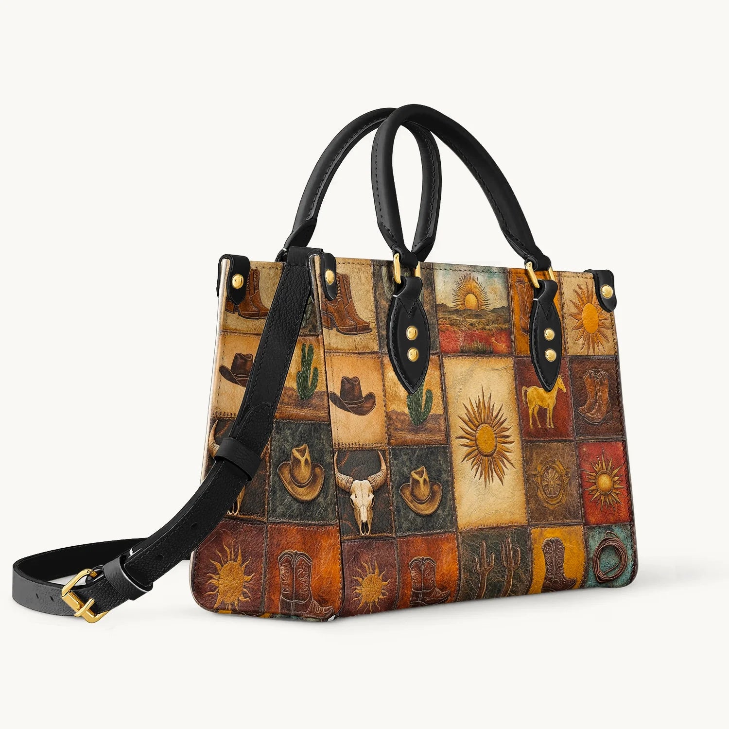  Western Mosaic Leather Bag