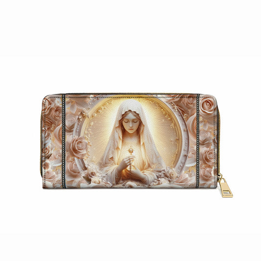  Leather Clutch Purse With Wristlet Strap Handle Rose Of The Divine