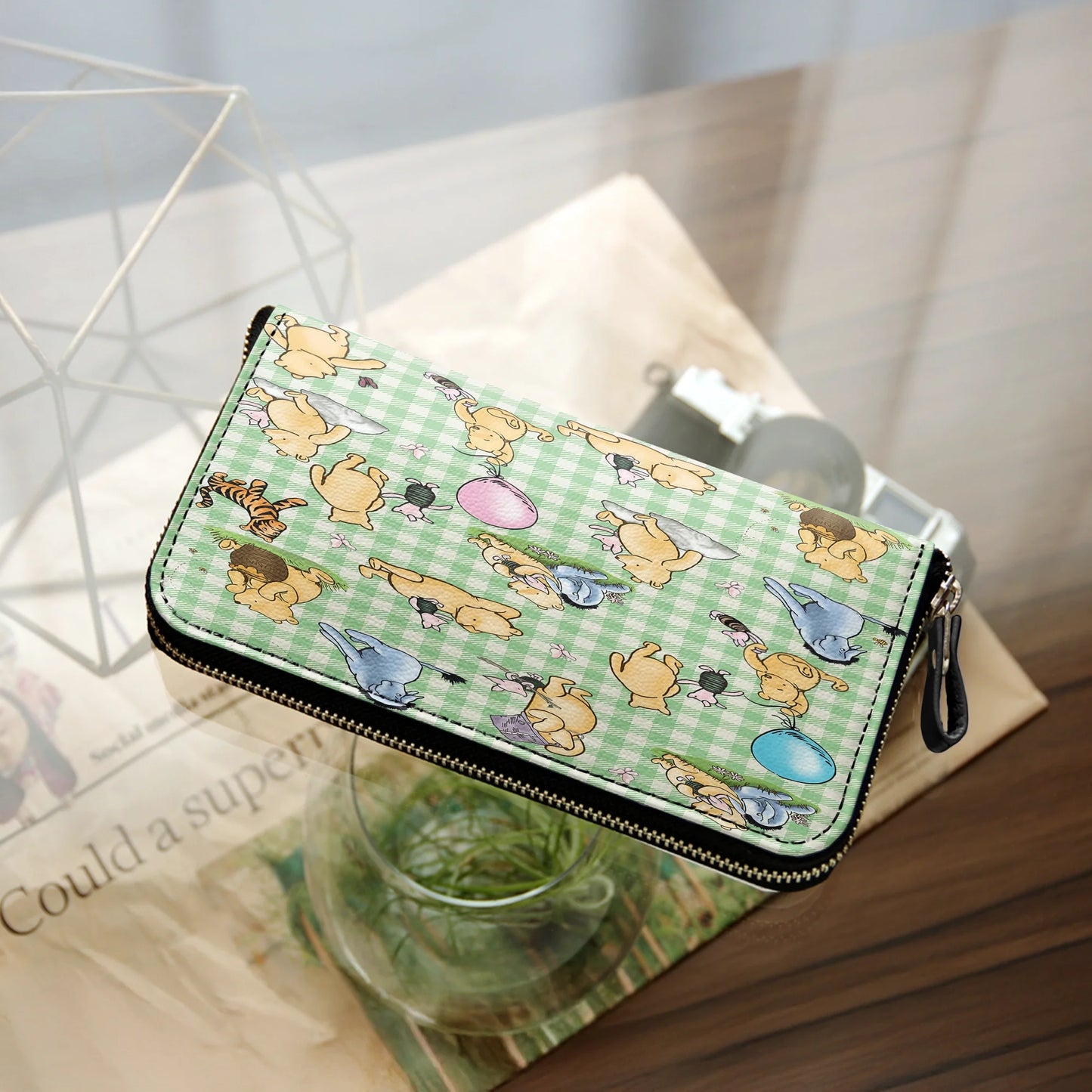  Leather Clutch Purse With Wristlet Strap Handle Whispers of the Hundred Acre