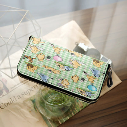  Leather Clutch Purse With Wristlet Strap Handle Whispers of the Hundred Acre