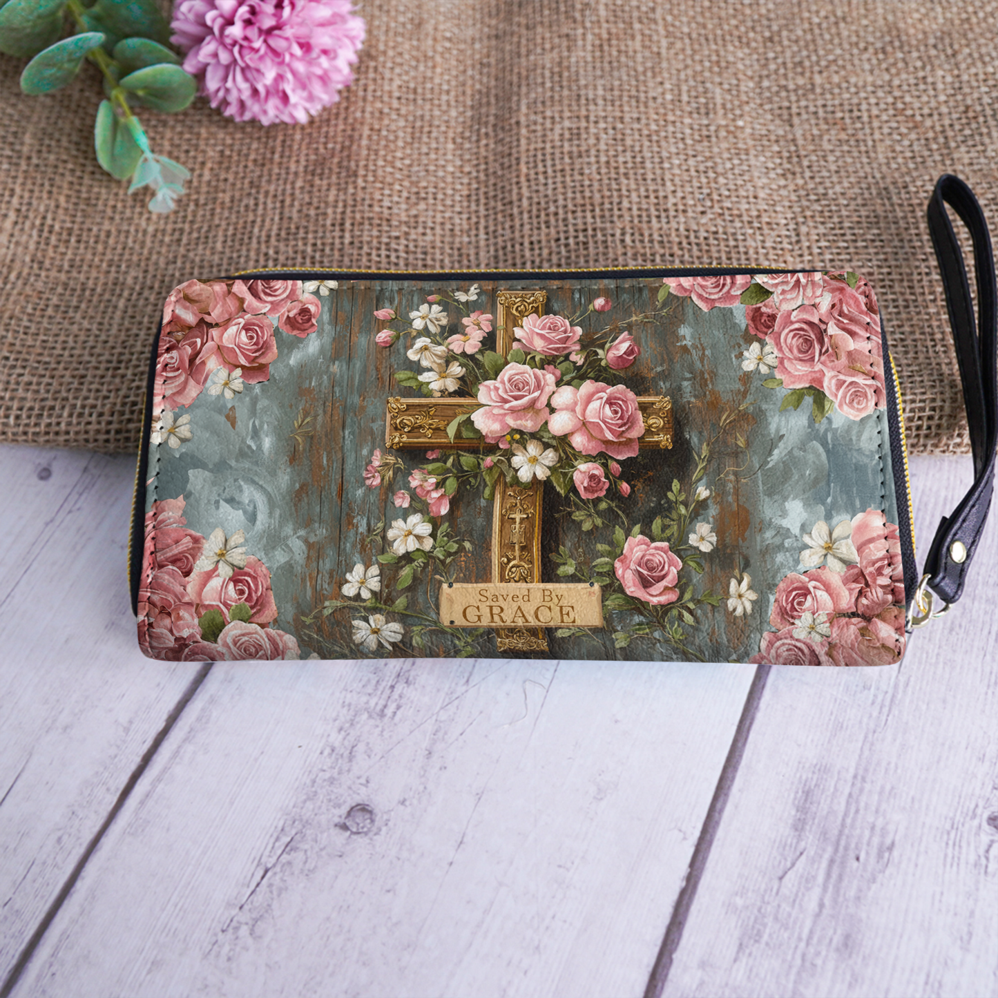  Leather Clutch Purse With Wristlet Strap Handle Saved The Grace