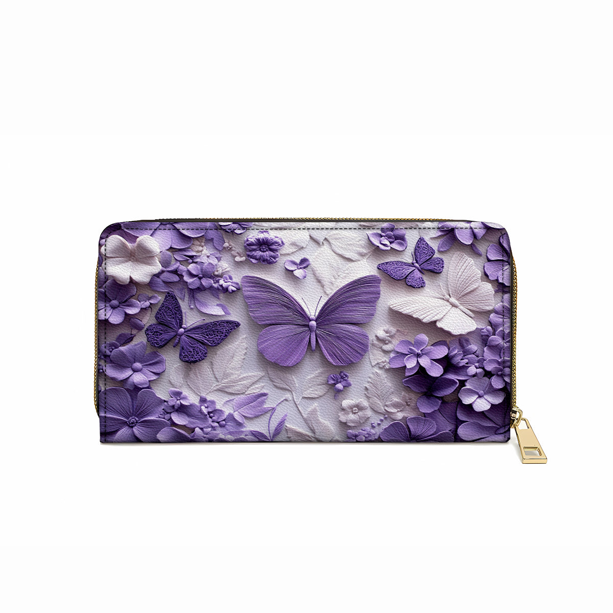  Leather Clutch Purse With Wristlet Strap Handle Violet Flutterby Dreams