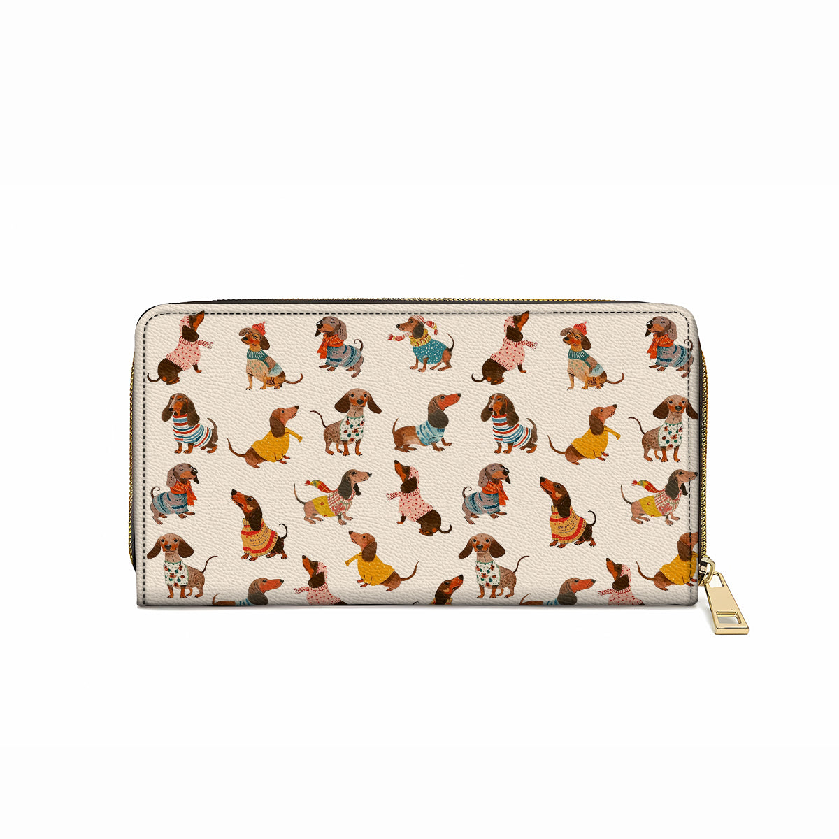  Leather Clutch Purse With Wristlet Strap Handle Dachshund Fashion Wiener