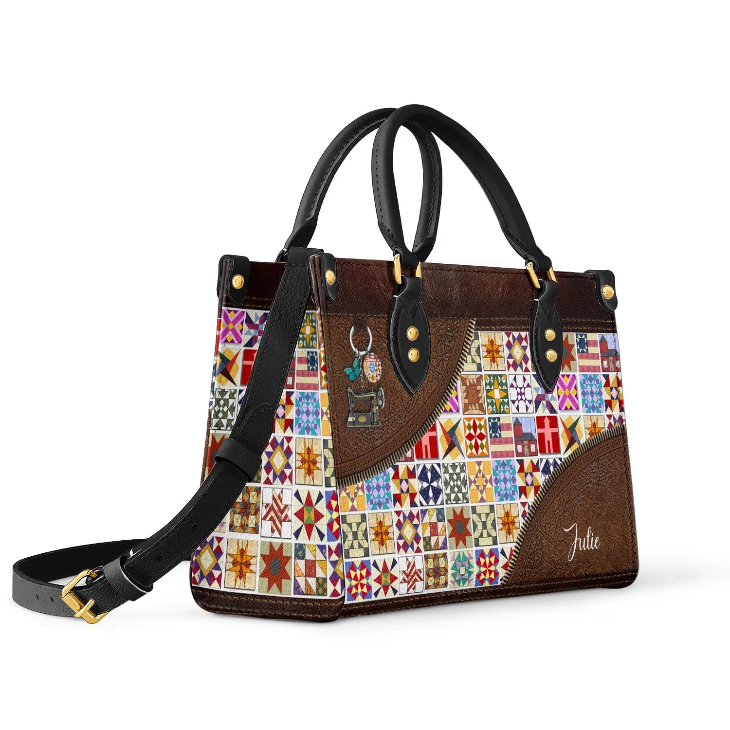  Leather Bag Personalize Quilt Blocks
