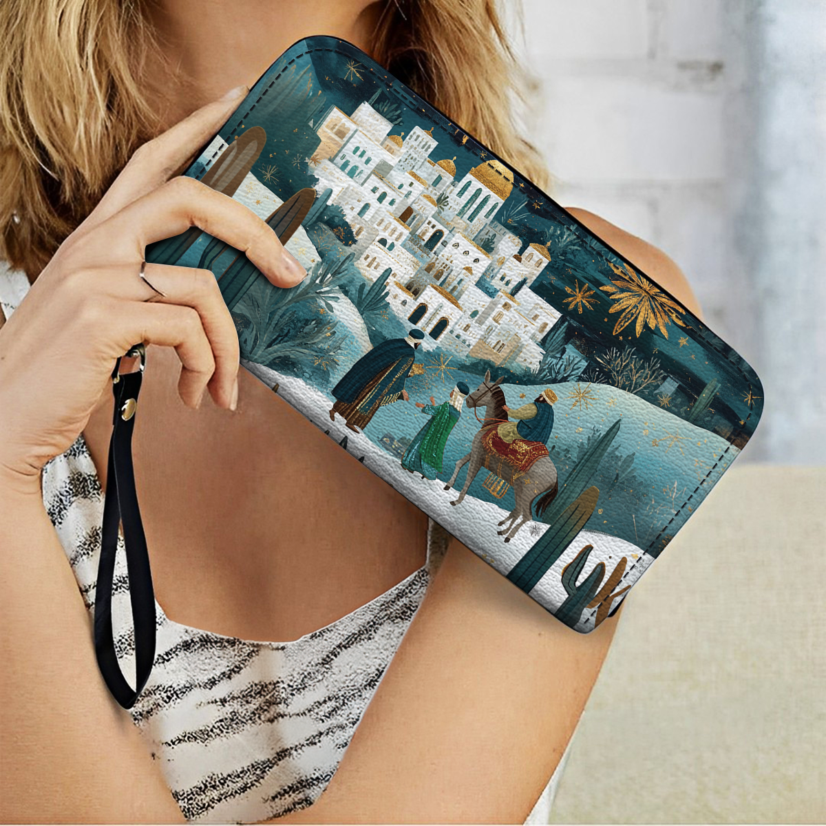  Leather Clutch Purse With Wristlet Strap Handle Journey of the Wise